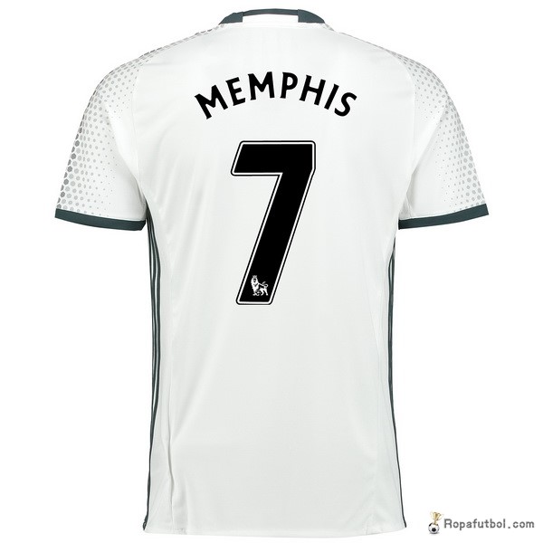 Camiseta Manchester United Replica Tercera Ropa Memphis 2016/17 Blanco